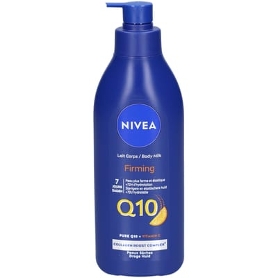 NIVEA Q10 plus Verstevigende Body Milk met Pomp - Met Vitamine C - Body Melk met 48 Uur Hydratatie - Voor Droge Huid - 400 ml
