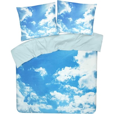 DoubleDry Dekbedovertrek My Design 100% Katoen - Tweepersoons 200x200 cm + 2 Kussenslopen - in de wolken