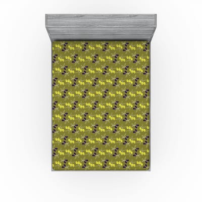 ABAKUHAUS olijfkleurig laken, biologische gezonde bladvoeding, zacht stoffen beddengoed allround elastisch elastiek, 160 x 200 cm, fawn en donkerpaars
