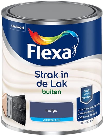 Flexa - Strak In De Lak Buitenlak Zijdeglans - Indigo - Mengverf - 1 L
