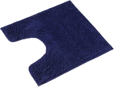 Badmat Blauw - Badkamer Tapijt kan gecombineerd worden tot een set - Antislip & Maschinewasbaar - Toiletmat 45x45cm MET WC-Uitsparing