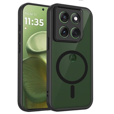 Coverup Hoesje - Geschikt voor Motorola Edge 70 Fusion Hoesje - Coverup Mat Transparante Back Cover met Camera Cover - MagSafe Compatible - Zwart