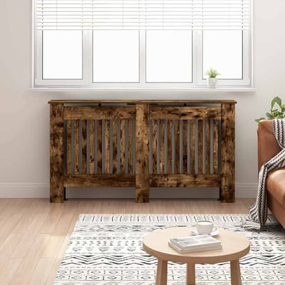 vidaXL Radiatorafdekking Gerookt eiken 152 x 19 x 81,5 cm Bewerkt hout