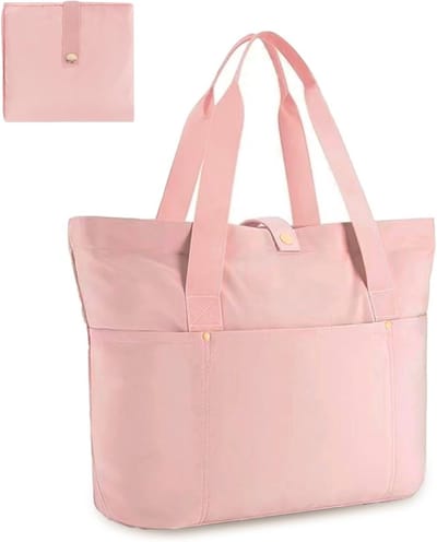 Tote bag schoudertas in roze, trendy en praktisch, afmetingen 27x22x2,8 cm, ideaal voor dagelijks gebruik