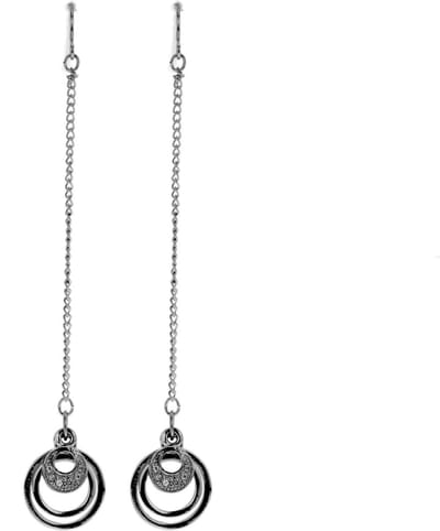 Behave - Oorbellen zilver-kleur met ronde hangers - nikkelvrij - 9,5 cm
