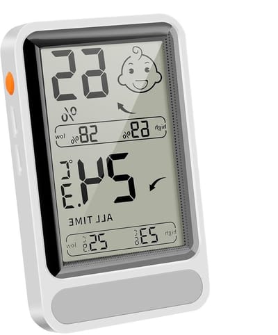 Temperatuur Monitor - Luchtvochtigheid Meter - Binnen Klimaat - Groot Display - Compact Formaat - Wit