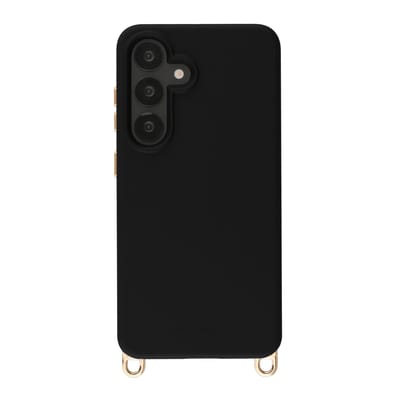 Selencia Hoesje - Geschikt voor Samsung Galaxy S24 / S25 - Rivièra Backcover met Magnetische Ring met afneembare haakjes - Velvet Black