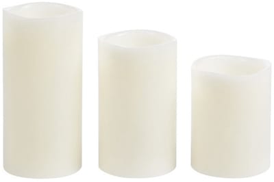 Home & Styling LED kaarsen set - 3 delig - stompkaarsen - wit - 10/12/15 cm - verschillende maten - met timer