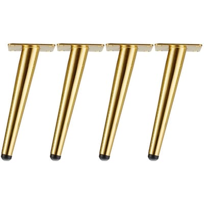 4 stuks meubelpoten salontafelpoten, zwart en goud metaal doe-het-zelfprojecten voor thuis bankpoot tv-kastpoot, stoelpoot, ottomane poot Oblique cone 10CM