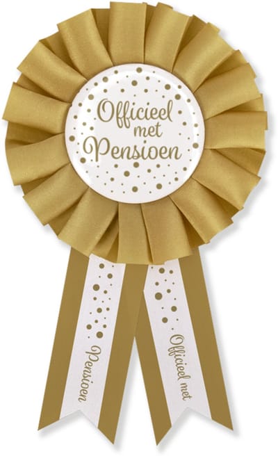 BTH - Broche - Pensioen - Goud-Wit - Pins - Broches Dames - Decoratie - Pensioen Cadeau - Pensioen Versiering - Buttons