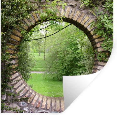 Muurstickers - Sticker Folie - Park - Doorkijk - Natuur - 100x100 cm - Plakfolie - Muurstickers Kinderkamer - Zelfklevend Behang XXL - Zelfklevend behangpapier - Stickerfolie