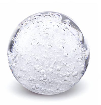 Urn van Glas As-in-glas Mini Glasobject Keepsake Gedenkobject Glasreliek Bol Stardust-line bulb niet transparant grote bellen - 100 ml inhoud