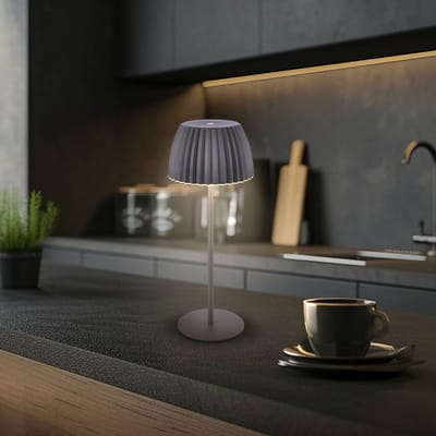 BRILONER Champ - Oplaadbare Tafellamp - snoerloze lamp - met touch dimbaar - voor binnen en buiten - german design award winner 2025 - antraciet - Ø14,5 x 36,5 cm