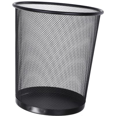 Metalen Gaas Afvalbak Rond Open Afvalbak Vuilnisbak Bak voor Huis Keuken Badkamer Kantoorruimte Zwart zwart