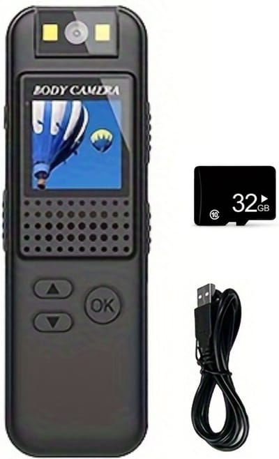 Livano Spy Camera - Bodycam - Politie - Chest Camera - Spy Cam - Verborgen Camera - Spionage Camera - Action Camera - HD + 32GB