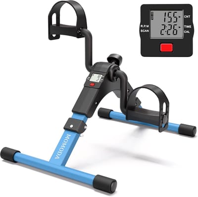 Pedaal Trainer - Bureau Hometrainer - Been Arm Oefening - Opvouwbaar Ontwerp - 2.77 Kilogram - Zwart Blauw