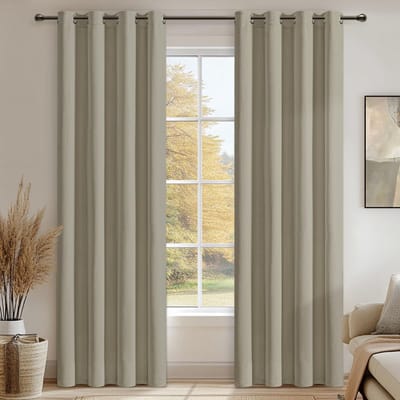 Unyqoos® Gezellige Verduisterende Gordijnen Set voor Woonkamer en Slaapkamer, Linnen Look, 200 cm Lang, 132 cm Breed