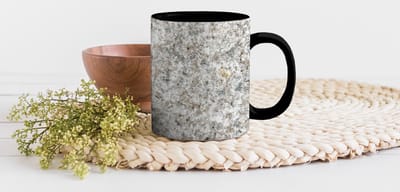 Magische Mok - Foto op Warmte Mokken - Koffiemok - Graniet - Wit - Grijs - Steen - Textuur - Magic Mok - Beker - 350 ML - Theemok