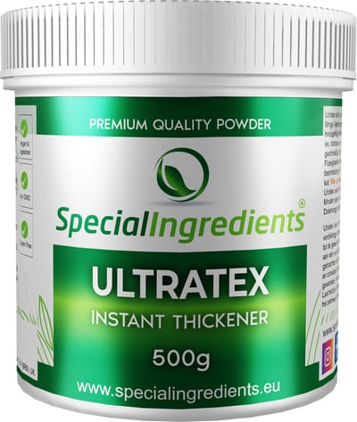 Ultratex - 500 g - Verdikkingsmiddel & Textuurverbeteraar - Direct Oplosbaar - Perfect voor Sauzen, Gels & Smoothies - Hoge Stabiliteit - Moderne Gastronomie - Moleculair Koken - Hersluitbare Pot - Recycled Plastic