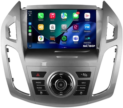 Geschikt voor Ford Transit Custom (2013 t/m 2018) | 9 inch Android 15.0 CarPlay autoradio | Draadloos CarPlay & Android Auto | 2GB RAM + 32GB | Externe microfoon | Bluetooth & WiFi | NAVIBOP NB-1624 | Bouwjaar 2013 t/m 2018