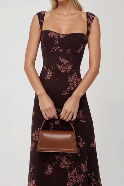 Geprinte Maxi Jurk met Hartkraag