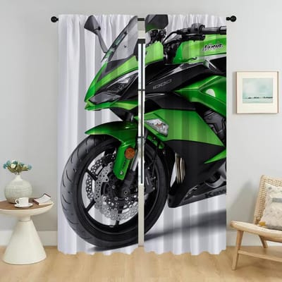 Shades Kawasakies Tule voor Slaapkamer Verduisteringsgordijnen voor Woonkamer Home Interieur Gordijnen 2 Stuks Raamgordijn Scheidingswand W50xH70cmx2pcs-CL