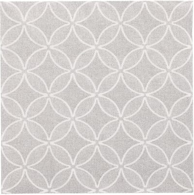 8x 20 Servetten ROYAL Collection 1/4 vouw 40 cm x 40 cm grijs Circle Flowers