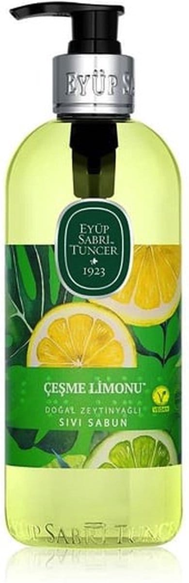 Eyüp Sabri Tuncer – Cesme Citroen – Met 100 % Natuurlijke Olijfolie – Handzeep Met Pomp – 500 ML/ 100% Vegan - Glutenvrij