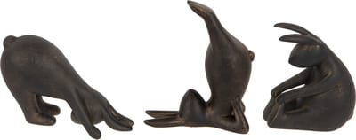 Decoratief figuur - Set van 3 Yoga konijnen