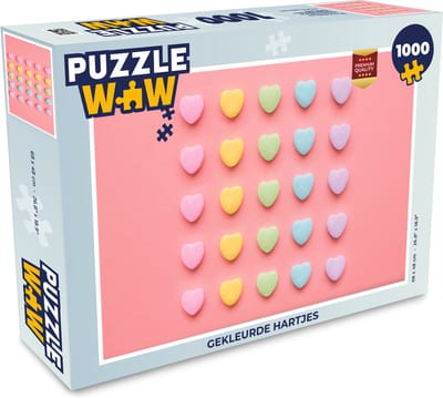 Puzzel Gekleurde hartjes - Legpuzzel - Puzzel 1000 stukjes volwassenen