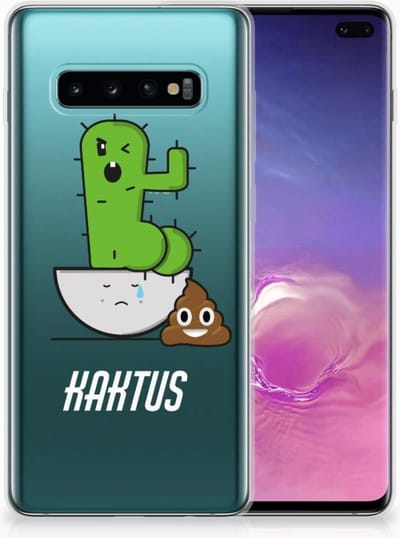 Samsung Galaxy S10 Plus Telefoonhoesje met Naam Cactus Poo