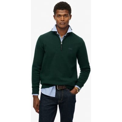 Superdry Wollen Mix Trui Met Halve Rits Green Grootte: Xxxl