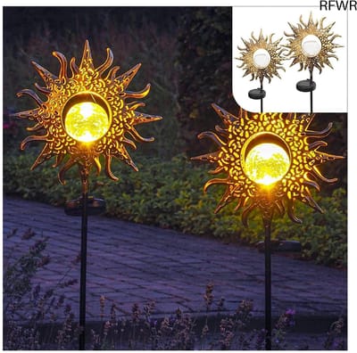 RFWR® Solar Tuinverlichting Set van 2 | Led Buitenverlichting op Zonne-energie | Decoratieve Tuinlampen | Tuindecoratie