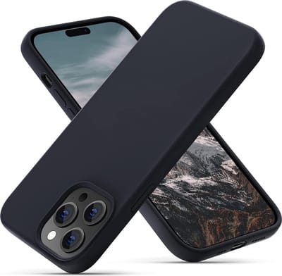 Solid hoesje Soft Touch Liquid Silicone Flexible TPU Cover - Geschikt voor: iPhone 14 Pro - Zwart