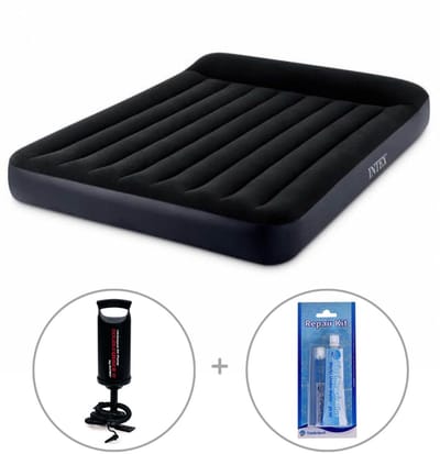 Intex Pillow Rest luchtbed | Twijfelaar | 191 x 137 x 25 cm | Inclusief handpomp + reparatiekit