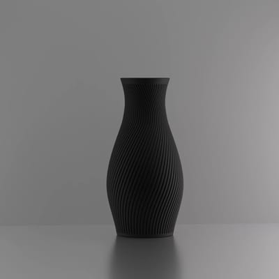 3d-gezellig Diana - Vaas - Zwart - Maat 25 cm - Kunststof - Modern - Bloemenvaas -100% gerecycled PLA (bioplastic)