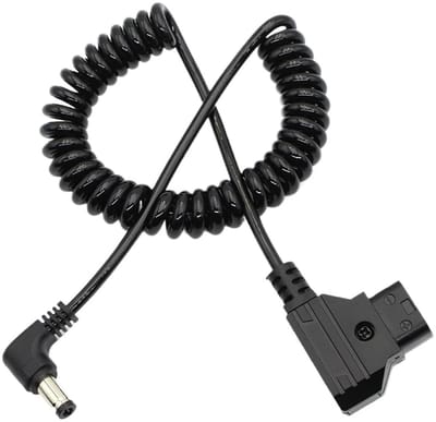 Voedingskabel - DC Kabel - Camera Voeden - Haakse Connector - 1 Meter - Zwart