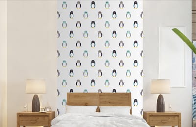 Behang - Fotobehang Design - Dieren - Pinguïn - Breedte 150 cm x hoogte 240 cm