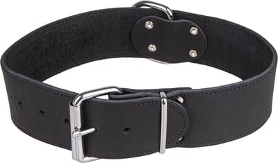Flamingo Hondenhalsband Zacht Leer - 37cmx14mm - Maat S - Zwart