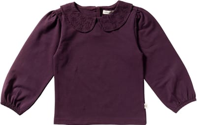 Your Wishes Single Jersey Collar Longsleeve Tops & T-shirts Meisjes - Shirt - Bordeaux - Maat 92