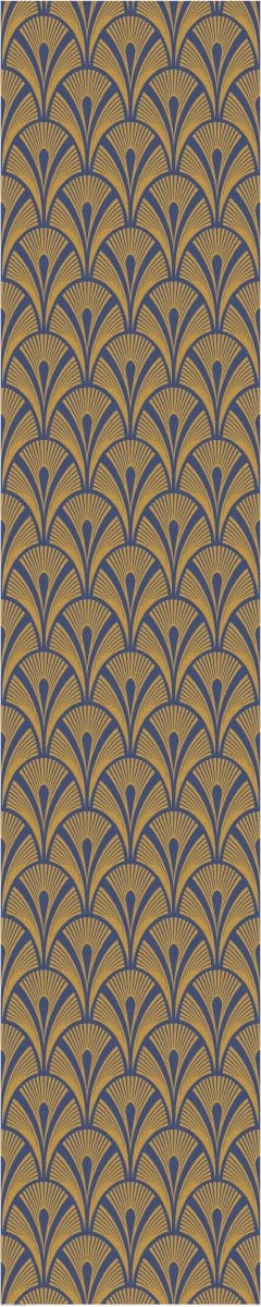 Voorgelijmd vliesbehang - Scandinavisch Art Deco Donkerblauw - 1 rol van 300x60 cm