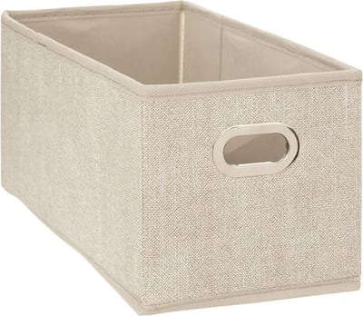 5Five Opbergmand/kastmand - beige - linnen - 7 liter - 31 x 15 x 15 cm - Opbergbox - Vakkenkast manden