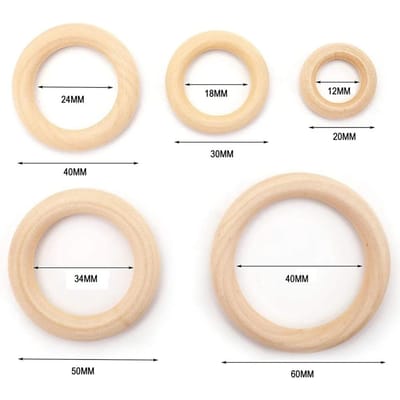 Houten Ringen Houten Hoepels voor Knutselen Houten Ringen Cirkel Macramé Accessoires Ronde DIY Houten Hoepels Houten Knutseldecoratie Houtbewerking beige