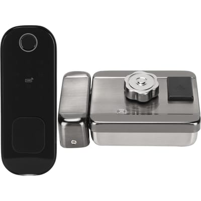 Serrure de porte intelligente avec contrôle par téléphone pour TUYA, empreinte digitale, mot de passe, carte IC, serrure de porte pour la maison et le bureau gray