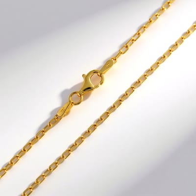 Cavill - Vergulde Sterling Zilveren Ankerketting 925 Zilver 50 cm - Fijne Anker Schakel - Elegante Dames Ketting - Tijdloos & Comfortabel