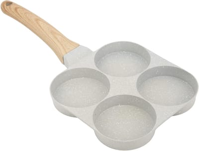 Eierpan met 4 Gaten - Koekenpan Ontbijt - Ontbijt Maken - Anti-aanbaklaag - 4 Kopjes - Zwart