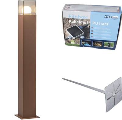 QAZQA denmark - Industriele Staande Buitenlamp | Staande Lamp voor buiten - 1 lichts - H 700 mm - Roestbruin - Industrieel - Buitenverlichting