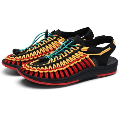 Zomer Heren Sandalen Echt Leer Heren Casual Schoenen Outdoor Heren Leren Sandalen voor Heren Strand Schoenen Romeinse Herenschoenen 43 black