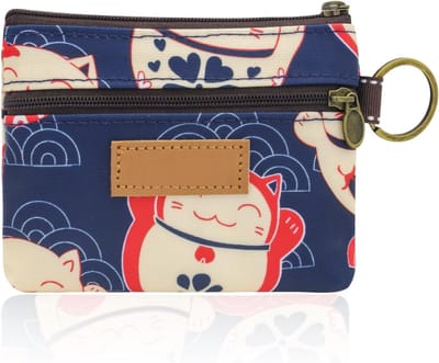 Waterdichte Muntentas met Sleutelhanger, Schattige Kleine Portemonnee voor Munten, Kaarten en Kleine Spullen, Blauw, Mini Opbergzakje