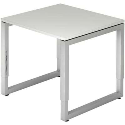 REGO 8 S | Bureau - 80 x 80 Grijs/Zilver Tafelhoogte I In hoogte verstelbaar